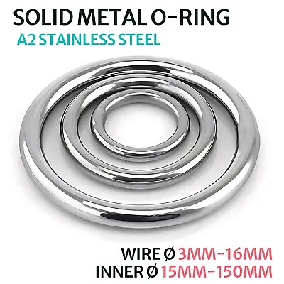 A2 Stainless Steel Round Rings Heavy Duty Welded Smooth Metal O Ring 3mm-16mm CS • £2.10