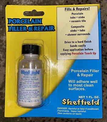 Sheffield Porcelain Filler & Repair 1 Fl. Oz For Tubs Sinks Tiles • £10.03