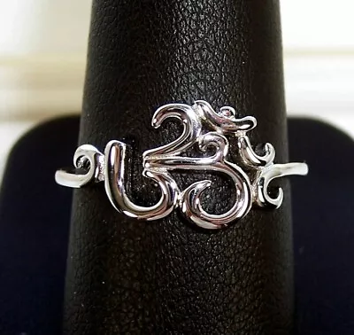 Om Symbol Ring .925 Sterling Silver Meditation Spiritual Mantra Yoga • $24.99