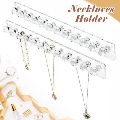 Clear Acrylic Wall Hanging Earrings Necklace Rack Holder Jewellery Organisers • £11.59