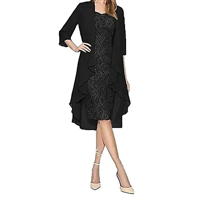 $43.41 • Buy Women's Fashion Two Pieces Charming Solid Color Mother Of The Bride Lace Dresses
