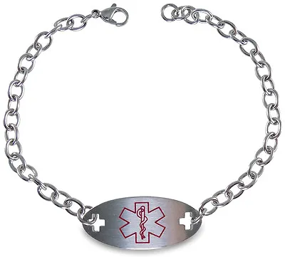 BLOOD THINNER Medical Alert ID Bracelet With 9  Chain Safety • $11.95