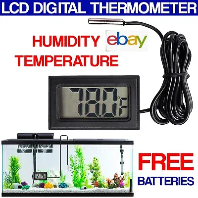 £2.95 • Buy Aquarium Lcd Digital Thermometer For Fish Tank Water, Fridge Freezer Temperature