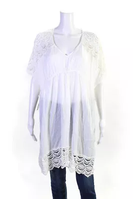 A Pea In The Pod Womens Maternity V Neck Tie Waist Shirt White Size S • $2.99