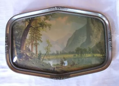 Antique Albert Bierstadt Print Of Yosemite Valley Framed With Convex Glass • $45