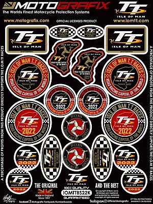 Isle Of Man TT Races IOM TT 2022 Official Licensed Gel Badge Decal Sticker Kit • £27.95