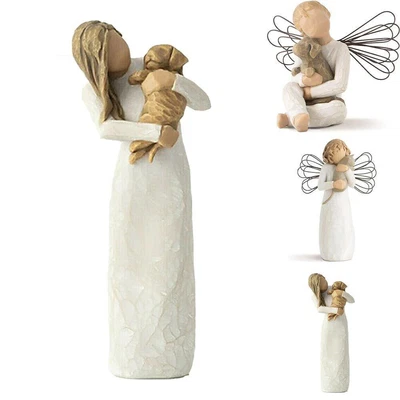 £10.26 • Buy Willow Tree Angel Of Friendship Figures Women Kids Dog Cats Sculpture Ornament A