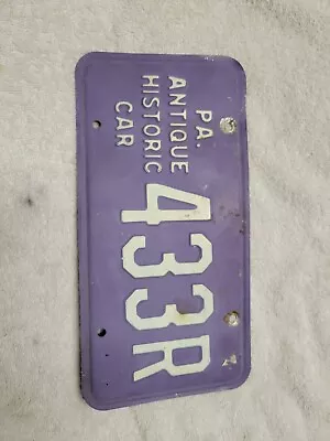 Vintage Pennsylvania Antique Car Purple License Plate Pa Antique Historic Car • $25