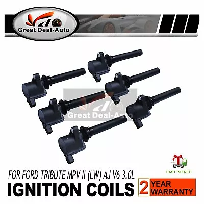 Set Of 6 Ignition Coils For Ford Escape BA ZA ZB 3.0L For Mazda Tribute MPV LW • $66