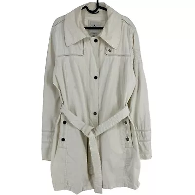 Gaastra White Linen Blend Trench Coat Size XXL 2XL • $48.12