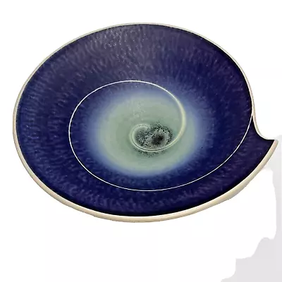 $149.99 • Buy Wayne L Bates Sgraffito Blue Swirl Spiral Shell Bowl Signed Pottery  Nautilus