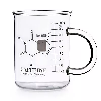 Caffeine Beaker Mug Caffeine Molecule Mug Chemistry Mug 16 Oz Borosilicate Glass • $17.74