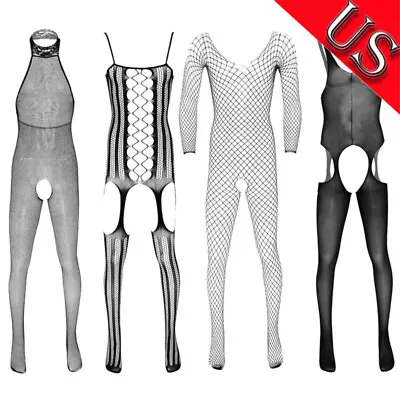 US Men's Fishnet See Through Bodystocking Pantyhose Bodysuits Tights Stockings • $8.27