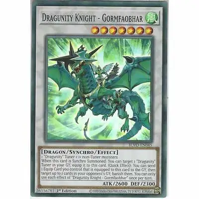 BLVO-EN045 Dragunity Knight - Gormfaobhar | 1st Edition | Super Rare Card YuGiOh • £0.99