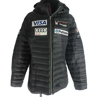 Spyder US Ski Team Down Jacket Womens Large L Timeless Hooded Coat USA Skiing • $299.99