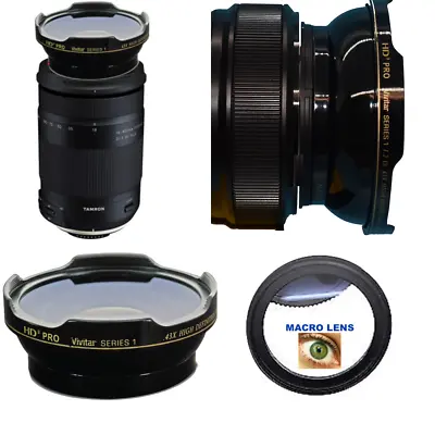 VIVITAR HD3 16K PRO FISHEYE LENS + MACRO FOR Tamron 18-400mm F/3.5-6.3 Di II VC  • $81.89