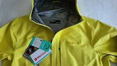 NWT Marmot Minimalist Gore-Tex Rain Jacket Mens Medium Limelight Yellow • $170