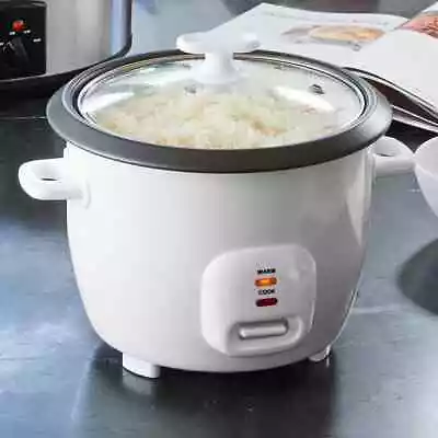 $17.49 • Buy Anko 7 Cup Electric Rice Cooker White Cool Touch Handles Steamer Cook Keep Warm