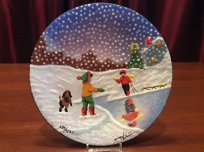 Mingolla Enamel On Copper 1977 “Scene From Childhood “Christmas Plate • $35