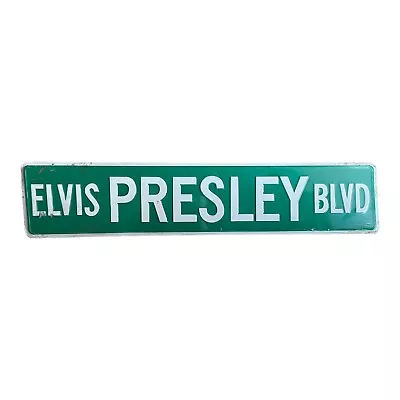 Elvis Presley Blvd Street Sign Green White Letters Tin Metal Bar Mancave • $19.99