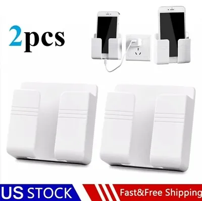 2 X Holder Wall Mounted Mobile Phone Charging Organizer Storage Box Stand Rack • $6.49