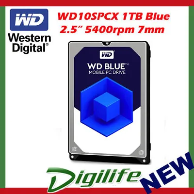 WD 1TB Blue 2.5” 5400RPM 7mm 128MB SATA Internal Hard Drive Sealed • $108