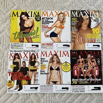 Maxim Magazine 2012 Lot Of 6 Issues January May June July/Aug Sept & Dec • $29