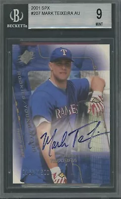 Mark Teixeira 2001 SPX Autograph #/1500 Rookie #207 ** BGS 9 ** MINT • $44.99