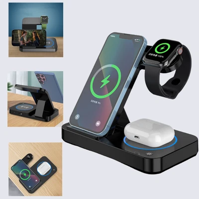 $32.99 • Buy 3 In 1 15W Wireless Charger Dock Qi Fast Charging For IPhone Apple Watch Airpods