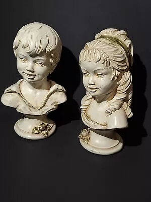 1962 Universal Statuary Corp Boy & Girl Bust Statues 10  • $49.99