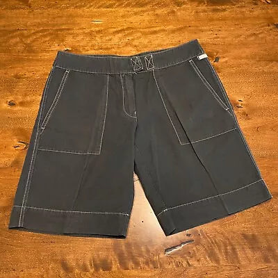 Murphy & Nye Shorts Mens 32 Gray Chino Pleated Road Cotton 10  Inseam Sailing • $21.24