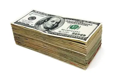 MONEY STACK GLOSSY POSTER PICTURE PHOTO Hundred Dollar Bills Ben Franklin 1558 • $11.99