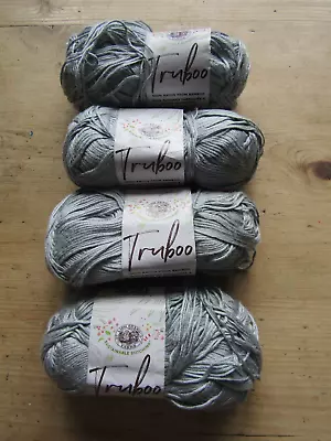 4 X Lion Brand Truboo Yarn 100g Balls - Sky Ciel Shade • £25