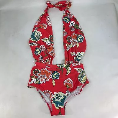 6 Shore Road Swimsuit Womens Size Medium Cabana One Piece Blooms Red Floral • $18.95