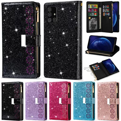 Glitter Wallet Leather Flip Case Cover For Samsung M14 A54 A34 A14 A04S S22 S23 • $28.06