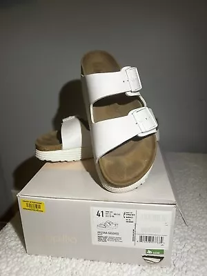 Birkenstock Women's Arizona Grooved Vegan Platform Papillio Sandal Size 41/10 • $20.50