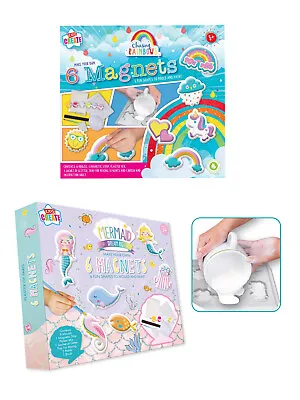 Kids Create Make Your Own Magnets Mould Paint Arts Crafts Mermaid Rainbows 5+ • £7.32