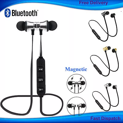 Wireless Bluetooth Headphones In Ear Stereo Earphones MIC For All Mobile Phones • £4.45