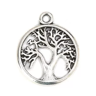 £2.50 • Buy Tibetan Silver Charms Tree Of Life 16mm Diameter 10pcs C118
