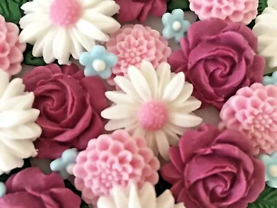£4.50 • Buy Dusky Pink Roses Bouquet - Edible Sugar Paste - Cupake, Valentines Day, Wedding