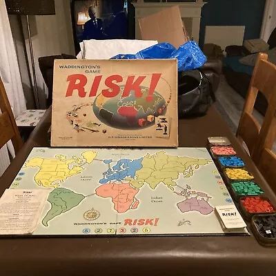 Risk Vintage Board Game Rare  Rare Board Complete Waddingtons Old Retro Gaming • £14.99