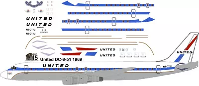 United Douglas DC-8-51 Pointerdog7 Decals For Minicraft 1/144 Kits  • $10