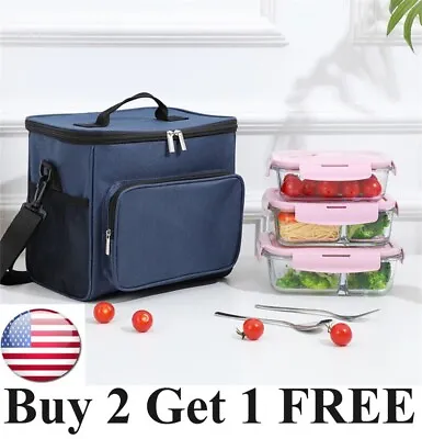 Insulated Lunch Bag Box For Women Kids Thermos Cooler Hot Cold Adult Tote Food • $9.95