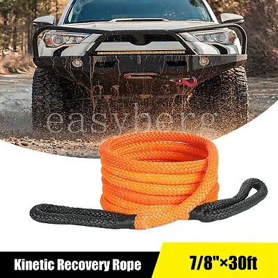 Kinetic Energy Recovery Rope 7/8 X30' 24000 LBS For ATV SUV CAR • $63.09