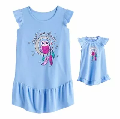 Girl 4-14 And Doll Matching Owl Nightgown Clothes Fit American Girl Dollie Me • $16.99