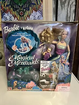 Vintage BARBIE Krissy MAGICAL MERMAIDS Dolls Light Up Seashell New In Box 2000 • $35