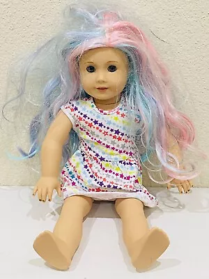 American Girl Doll With Pink And Blue  Cotton Candy  Hair • $24.95