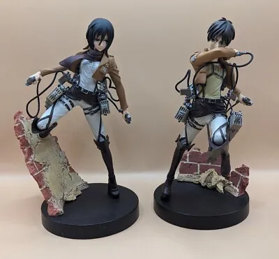 Attack On Titan Vertical Manuvering Special Figures Mikasa & Eren Anime AoT  • $84.99