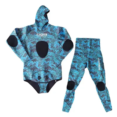 2 Mm Spearfishing Wetsuit - Open Cell Neoprene - Light Blue Camo • $199.99