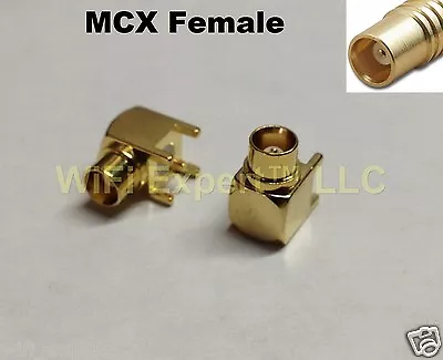 2 X MCX Female Right Angle Jack Center Solder PCB Mount RF Connector Ships Fr US • $6.74